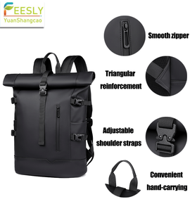 2025 Roll-Top Laptop BackBags Large Capacity Waterproof & Scratch-Resistant Design <b>Bag</b> for <b>College</b> Men Women - Product Image 2