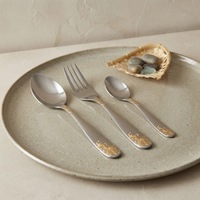Ensemble de couverts en acier inoxydable avec décor doré, multicolore, or/argent bicolore, vaisselle de table occidentale pour la maison, en gros