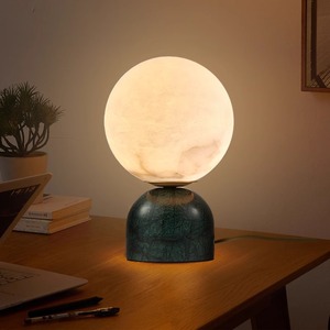 Lámpara de mesa Huiju Lighting de ónix natural con base E27 para bombilla LED, control de interruptor, para sala de estar, dormitorio, estudio, ecológica. - Product Image 4