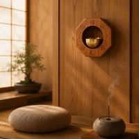 Cloche de porte chinoise Feng Shui en laiton poli en forme de calebasse, motif des constellations Fu Lu Shou, ornement décoratif fait main à suspendre pour la maison
