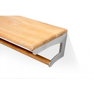 Modern Multifunctional Solid Wood <b>Corner</b> Wall <b>Shelf</b> and Bathroom Storage Rack with Towel Bar Stainless Steel Holder - Product Image 4