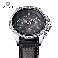 MEGIR 1010 Jam Tangan Pria Original Quartz Fashion Terlaris, Arloji Mewah, Reloj Montres Homme, Hadiah untuk Pria