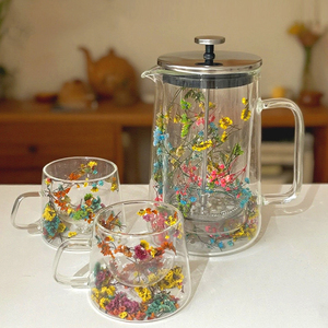 Ensemble de cafetière à piston en verre borosilicate à double paroi, résistant à <span class=keywords><strong>la</strong></span> chaleur, capacité de 1000 ml - Product Image 3
