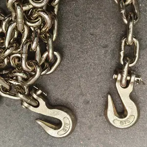5/16" 3/8" 1/2" Grade 70 G70 Transport Chain With Clevis Hooks Binder Chain