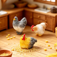 Miniatures de poulets, coqs et poules en résine pour terrariums de mousse, tables de sable rurales et décorations de micro-paysages