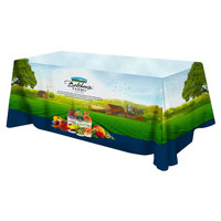 Nappe sur mesure 6ft 8ft, impression couleur CMYK par sublimation, housse de table promotionnelle