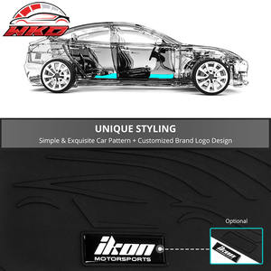 Alfombrillas de goma estilo IKON para Honda Civic 2006-2011, alfombra negra y borde rosa con logotipo IKON, impermeables - Product Image 2