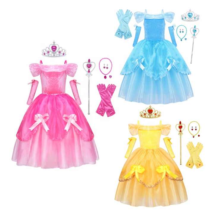 princess dress up costumes Enchanted Fairytale dress-up set piece dress Disney Princess Costumes - Girls'