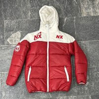 Blouson matelassé à capuche pour homme, color block, avec logo patch, fermeture éclair, manteau d'hiver streetwear, chaud et rembourré