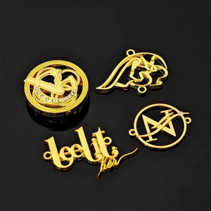 Gold Metal Embossed Garment <b>Labels</b> 3D Logo Tags For Clothing Accessories Custom Brand Name Plating - Product Image 6