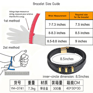 Men's Retro <b>Leather</b> <b>Bracelet</b> Woven Rope Magnetic Clasp Stainless Steel Gift Jewelry 7.5 8.5 9 Inches - Product Image 4