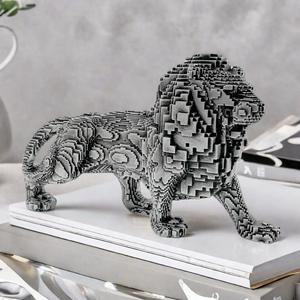 Nouvelle Décoration de Bureau Animalière Moderne et Créative en Résine Époxy Sculptée, Ornement Lion Marchant de Luxe Léger pour Salon - Product Image 4