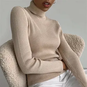 Basic soft turtleneck knitted bottoming top 2023 fall 24-color pullover sweater for women