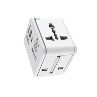 Hepsi Bir Arada Evrensel Seyahat Güç Adaptörü, 2 USB 1 Tip-C Hızlı Şarjlı Evrensel Priz Adaptörü