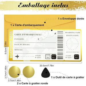 Gratta e vinci personalizzati con busta d'oro e timbratura in argento per regalo di compleanno buono viaggio per luna di miele sorpresa - Product Image 2