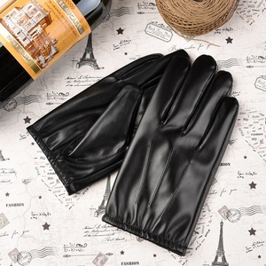 Gants à écran tactile hommes hiver pilote simulation <span class=keywords><strong>cuir</strong></span> pu équitation moto gants coupe-vent - Product Image 3