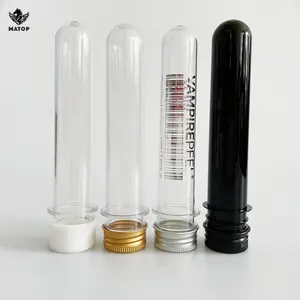 Clear Plastic PET Test Tube With Aluminum Screw Caps