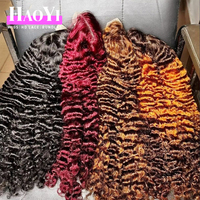 Perruque frontale HD sans colle en cheveux humains indiens bruts, alignés sur les cuticules, bouclés style Buméen, pour femmes noires