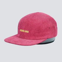 Gorra de béisbol de pana con logo personalizado, visera plana, corona suave, bordado de cuerda, transpirable, impermeable, con puntos de frutas, unisex, para uso casual al aire libre