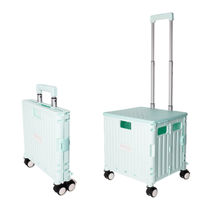 Heavy Duty Wheels Rotate Folding <strong>Teacher</strong> <strong>Trolley</strong> Cart Collapsible Shopping Box <strong>Trolley</strong> on Wheels with Lid - Product Image 3