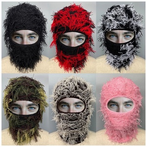 Balaclava en tricot unisexe, chapeau jacquard, style européen et américain, hip-hop, automne-hiver, cyclisme en plein air, chaud pour adulte - Product Image 1