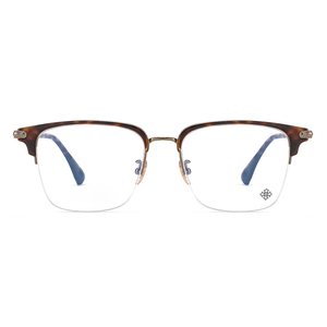 Monture de lunettes large effet écaille de tortue, semi-cerclée, pour myopie - Product Image 5