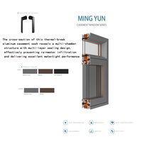 Fenêtre à battant moderne en aluminium à rupture de pont thermique, double vitrage insonorisé, pour maison et villa résidentielles