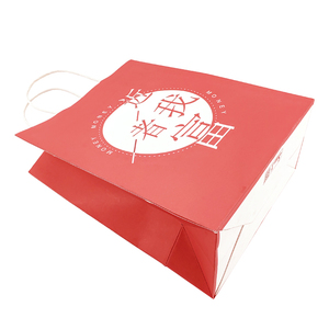 Sac cadeau élégant à prix attractif en stock, sac d'emballage en papier kraft blanc avec poignée, sac de shopping professionnel à emporter - Product Image 6