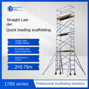 Échelle de levage d'échafaudage d'escalade d'alliage d'<span class=keywords><strong>aluminium</strong></span> industriel moderne roue de construction mobile à chargement rapide décoration extérieure de roue - Product Image 3