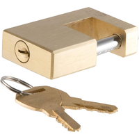 AMBITION Master Lock 605DAT Manille 15/16 po de longueur x 7/16 po de largeur intérieure, 2 po de largeur du corps, serrure à coupleur en laiton massif
