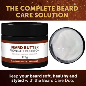 Nhà máy cung cấp số lượng lớn giá nhãn hiệu riêng râu dầu và bơ <span class=keywords><strong>kit</strong></span>, râu chăm sóc thiết lập cho nam giới râu tăng trưởng, giữ ẩm và làm mềm - Product Image 2