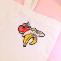 Kunshan Krell – patch de broderie de pomme banane noir foncé à la mode