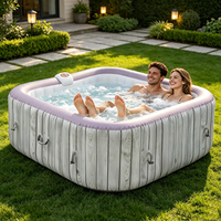 Spa gonflable professionnel Drop Stitch pour 4-6 personnes, portable, avec jets de massage, 550L, pour la récupération, pour jardin extérieur