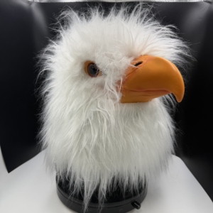 Masque réaliste d'aigle chauve en latex, masque intégral en fausse fourrure moelleuse <span class=keywords><strong>pour</strong></span> fête d'Halloween, cosplay - Product Image 1