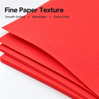 Papier de copie rouge haute performance double face enduit de résine, anti-ondulation, résistant à l'humidité, pour l'art, l'artisanat, l'origami, l'école, le bricolage et la décoration