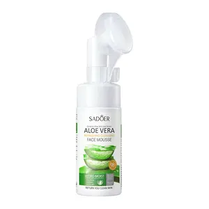 Vegan Aloe Vera Facial Foam Cleanser Mousse Brush Face Wash OEM Natural Adults Facial Cleansing Female Pore Cleaner 3 Years