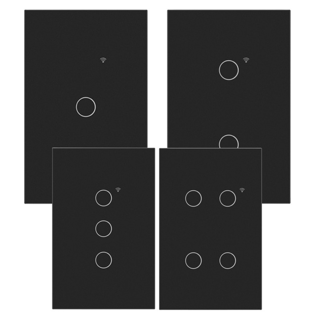 USW8831 US Glass Panel Smart Wifi Touch Wall Light Switch, Alexa Voice Control Son off Smart Switch,smart Switch Push Button