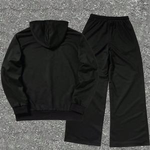 Ensembles de survêtements streetwear personnalisés pour hommes, imprimés sérigraphiés, deux pièces, avec pantalons évasés et sweats à capuche - Product Image 2