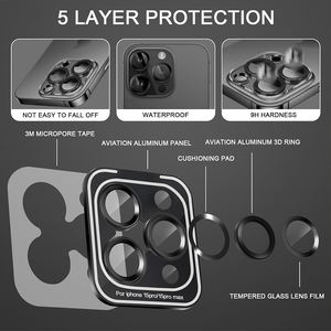 <span class=keywords><strong>Protector</strong></span> de cámara de vidrio templado de cubierta completa 3D para iPhone 16 Pro 16 Pro Max <span class=keywords><strong>EZ</strong></span> instalar <span class=keywords><strong>Protector</strong></span> de pantalla de cámara - Product Image 3