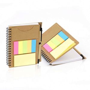 Promotion Kraft Cover Coil Note Book Custom logo Mini Notebook Memo Sticky Paper Notepad with Pen School Supplies - Product Image 4
