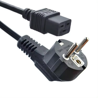 Câble d'alimentation 1m noir 16A 220V EU 3 broches CEE 7/7 vers prise femelle C19 H05VV-F 3G*1.5mm2