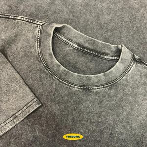 เสื้อยืดสกรีนลาย boxy DTG สำหรับผู้ชายเสื้อยืดโอเวอร์ไซส์ไซส์วินเทจ - Product Image 4