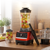 Blender Listrik Multifungsi Komersial Tugas Berat Rendah Kebisingan Kapasitas 2L 5+ Kecepatan Portabel untuk Penggunaan Dapur Hotel dan Rumah Tangga