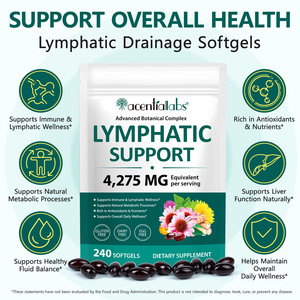 Acentiallabs 240 Gélules Souples pour le Drainage du Système Lymphatique – Compléments de Soutien Lymphatique avec Pissenlit et Bardane - Product Image 2