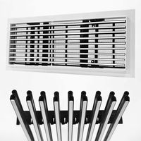 Grille d'aération linéaire encastrée en aluminium sans cadre pour systèmes de ventilation centralisée CVC