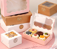 Boîte à biscuits de luxe pour pâtisserie, boîte à clapet de qualité alimentaire en carton ivoire avec fenêtre et pelliculage mat
