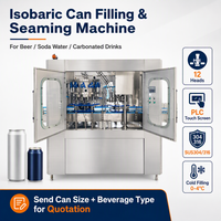 Machine automatique isobare de remplissage et de scellage de canettes en aluminium pour bière, soda et boissons gazeuses