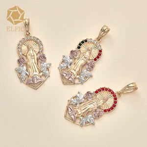 Elfic Katholischer Schmuck Vergoldete Ketten mit Anhänger Jungfrau Maria Rosenkranz Halsketten & Ketten - Product Image 4