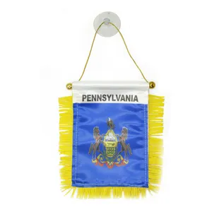 Custom Logo Hanging Pennsylvania Pennant Flag for Car Rearview Mirror and Home Decoration