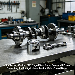 Vilebrequin, piston et bielle en acier forgé CNC sur mesure pour moteurs diesel agricoles refroidis par eau, fabriqués en usine OEM - Product Image 1